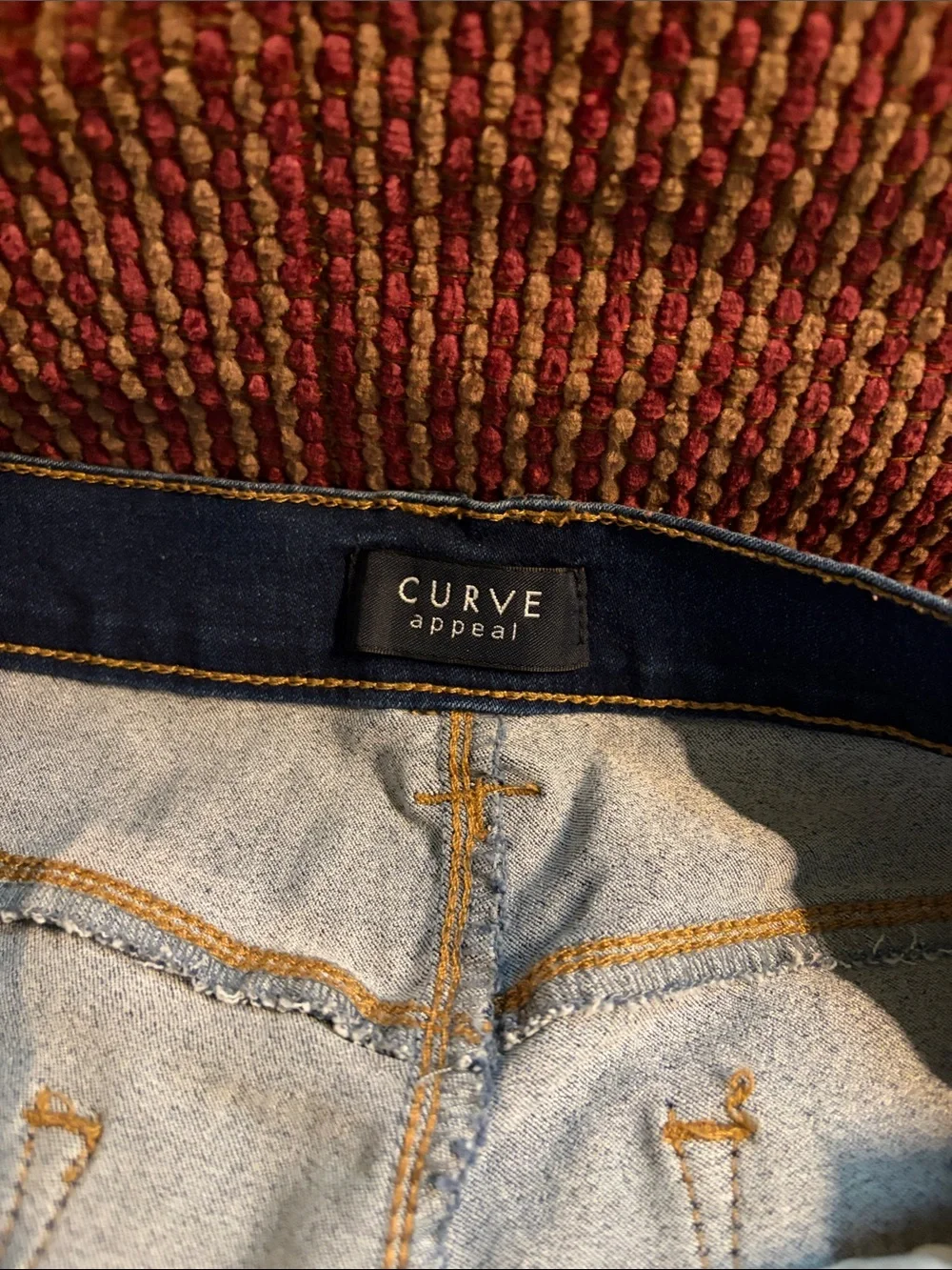 Curve Fit Women's Dark Blue Rolled Hem Jean Shorts - Picture 2 of 7